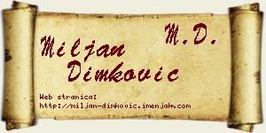 Miljan Dimković vizit kartica